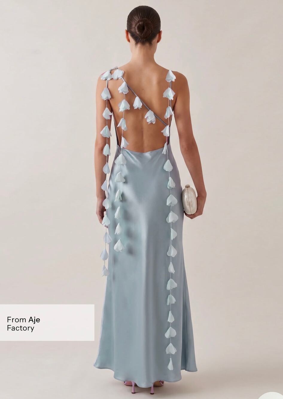 New few moda O.P.T Ingrid light blue silk blend dress $347 sz M